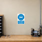 Safety sign sticker with blue goggles icon and text: “Wear goggles when using this machinery”