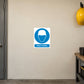 Safety sign sticker with blue helmet icon and Wear helmet text
