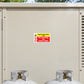 Yellow and white safety sticker: Highly flammable LPG, no smoking or naked lights.