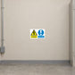 Safety sign sticker with yellow hazard triangle and 'DANGER' and 'Keep clear' text