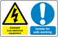 Safety sign sticker with danger triangle and exclamation mark, isolate for safe working text