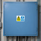 Safety sign sticker with yellow DANGER warning symbol and text