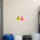 Safety warning sign sticker set with danger triangle and do-not-stack symbol