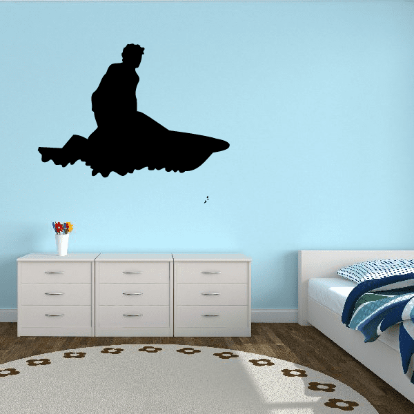 Black jet skier silhouette wall decal