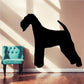 Airedale terrier dog silhouette wall decal, black