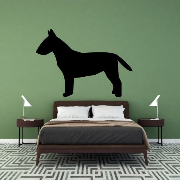 Black bull terrier silhouette wall decal