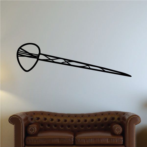 Black club emblem decal with long stem and pointed end