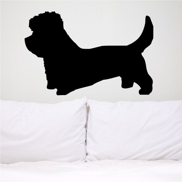Black Dandie Dinmont terrier silhouette decal
