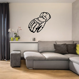 Simple glove wall decal in black outline