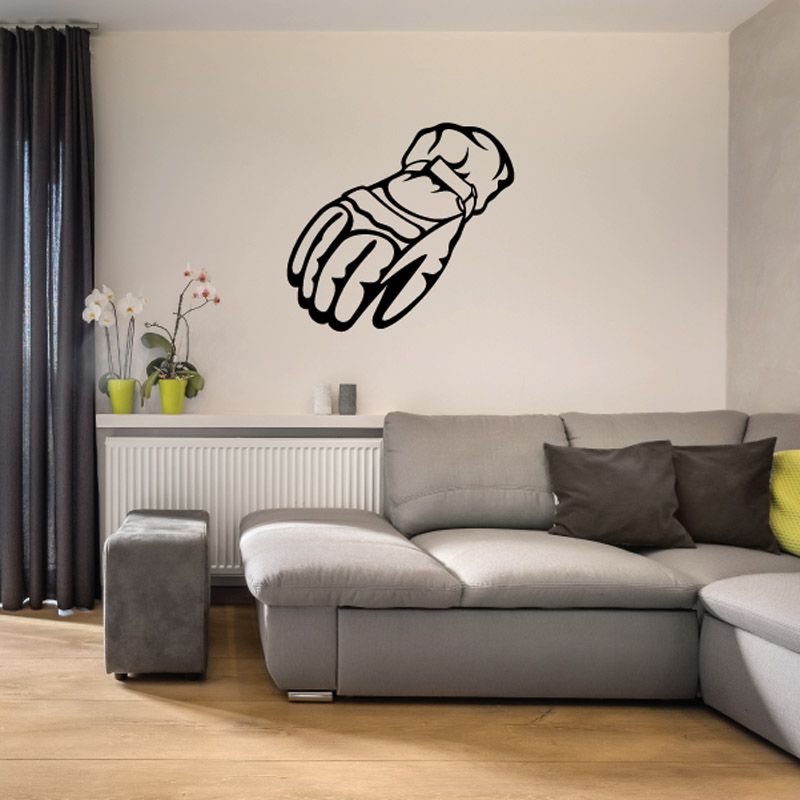 Simple glove wall decal in black outline