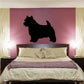 Norwich terrier silhouette wall decal, black dog profile