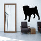 Black pug silhouette decal