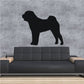 Shar Pei dog decal, black silhouette standing pose on a light surface