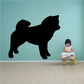 Black Shiba Inu silhouette wall decal with simple outline