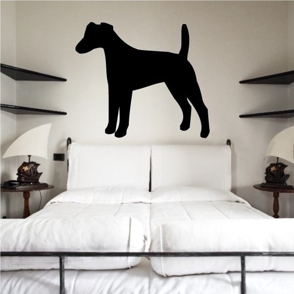 Black fox terrier decal silhouette on wall