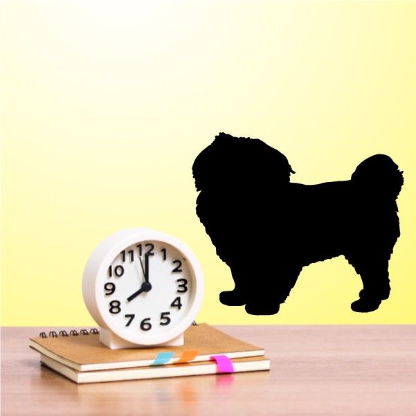 Black Tibetan spaniel silhouette decal