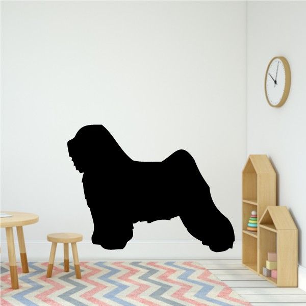 Black Tibetan terrier silhouette decal