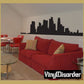 City skyline wall decal with black silhouette