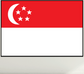 Singapore flag sticker, rectangular red and white design with crescent and five stars