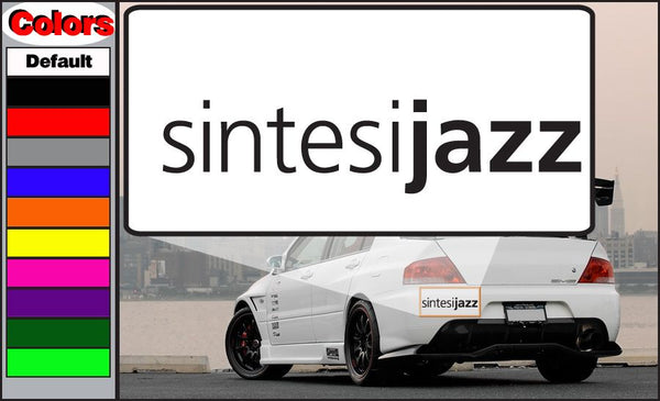 Jazz decal with 'sintesijazz' lettering, black on white