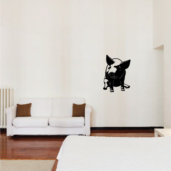 Image of Sitting Facing Pig Decal