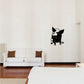 Sitting pig wall decal, black cartoon design
