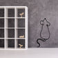 Sitting mouse wall decal, black line art