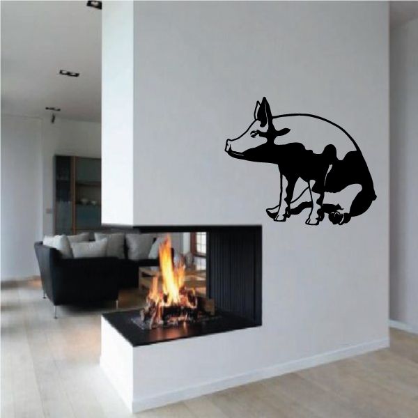 Image of Sitting Pig Decal