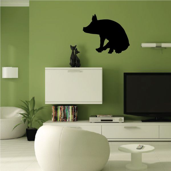 Image of Sitting Pig Silhouette Decal