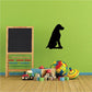 Sitting rottweiler decal, black silhouette dog sitting