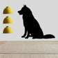 Sitting Siberian Husky wall decal, black silhouette on wall