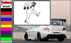 Ska guy decal sticker with black-and-white outline of dancing musician