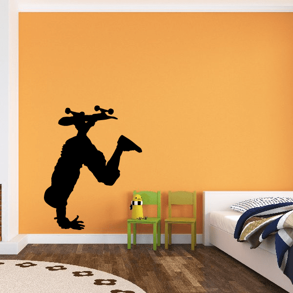 Black skateboarder vinyl wall decal silhouette