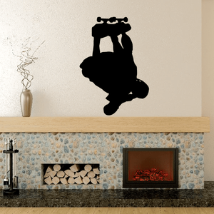 Black skateboarder wall decal silhouette