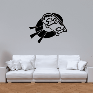 Skateboarding wall decal vinyl sticker of black-and-white cartoon skateboarder face