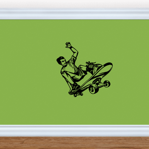 Black skateboarder wall decal, vinyl