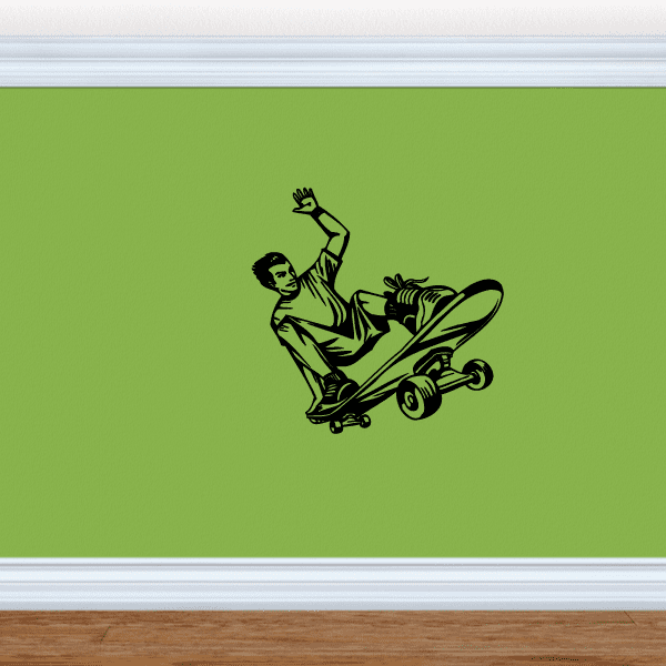 Black skateboarder wall decal, vinyl