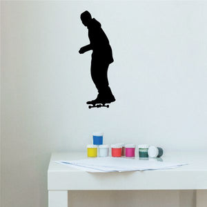 Black skateboarder wall decal silhouette