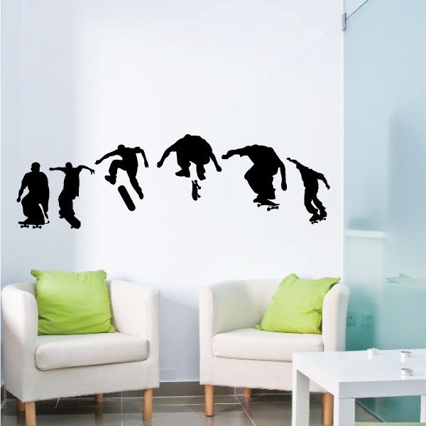 Image of Skaters Set Skateboarding Wall Decal - Vinyl Decal - Car Decal - BA003