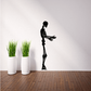 Skeleton hug waiting wall decal, black silhouette holding out arms