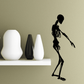 Black skeleton dance decal, full-body silhouette with arms at sides