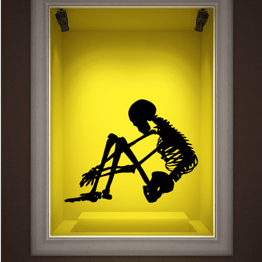 Image of Skeleton Doing Crunches Decal