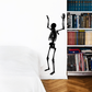 Skeleton hands-up wall decal, black outlined cartoon skeleton figure