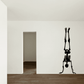 Skeleton handstand wall decal with black skeletal figure doing a handstand