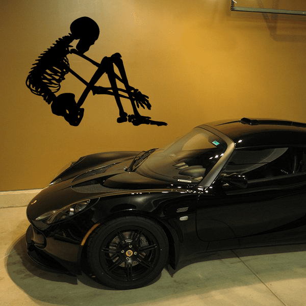 Image of Skeleton Holding Knees Decal