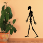 Walking skeleton decal sticker with black silhouette, full body standing and walking