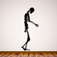 Walking skeleton decal with head down, black silhouette