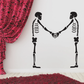Black skeleton handshaking couple wall decal with two full figures and linked hands