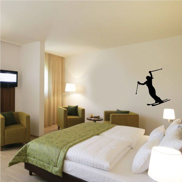 Image of Skiiing Wall Decal - Vinyl Decal - Car Decal - 011