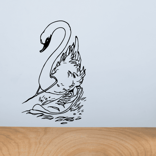 Black skiing wall decal of a person sliding with flame-like motion lines